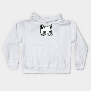 Handpoke style kitty Kids Hoodie